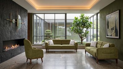 Grünes Wohnzimmer-Set Sofa Stoffsofas weiche Sofas modern