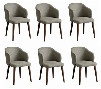 Graues Stuhlset 6 Stühle Polsterstuhl Stoffstuhl Küchen Esszimmer