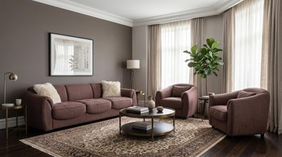 Luxuriöses braunes Wohnzimmer-Set Sofas hochwertig Sofa