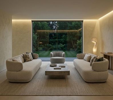 Sofa Set 2x 3-Sitzer Sofa Sessel Hochwertig Modern Gepolstert Zeitlos