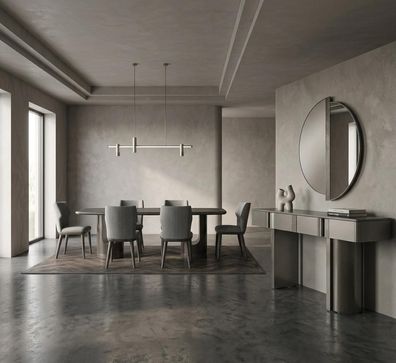 Esszimmer set Esstisch 6x Stühle Konsole Spiegel Moderner