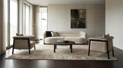 Sofa Set 3-Sitzer Sofa Sessel Hochwertig Modern Gepolstert Zeitlos