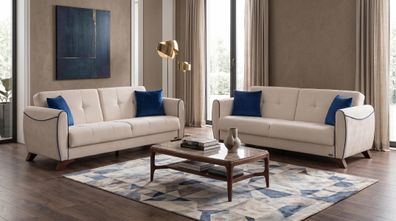 Beiges Wohnzimmer-Set Sofas Stoffsofas Designer-Sofas