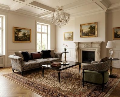 Wohnzimmer Set 3-sitzer Couchtisch Beistelltisch Modern Komfortabel