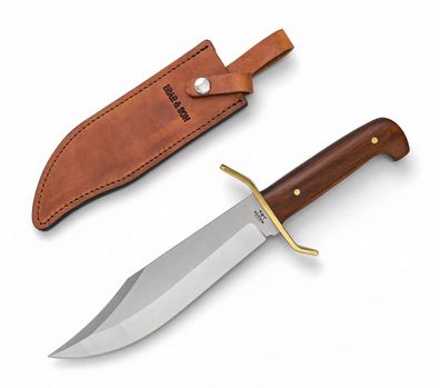 Bear & Son Gold Rush Bowie CB0034 Jagdmesser Cocobolo Sandvik 12C27 Lederscheide