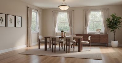 Esszimmer Set Tisch 6x Stühle Sideboard Spiegel Moderner Stil Robust