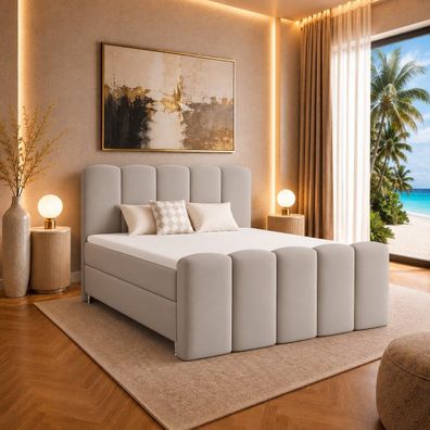 Best for Home Boxspringbett Valentino, Wolkenbett mit Schlingenstoff und 2 Bettkästen