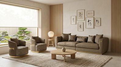 Wohnzimmer-Set mit 4 + 1 + 1-Sitzer für entspannte und gemütliche Stunden