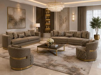 Stilvolles Wohnzimmer-Set mit 4 + 4 + 1 + 1-Sitzer und edler Optik