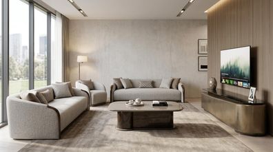 Wohnzimmer Set Sofa Couchtisch Tv-Lowboard Modern Komfortabel