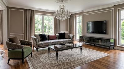 Wohnzimmer Set 3-Sitzer Couchtisch TV-Lowboard Modern Komfortabel