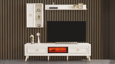 TV Lowboard Wandschrank Wandregal Wohnzimmer modern Kamin