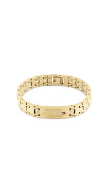 Tommy Hilfiger Herrenarmband 2790733 Edelstahl, goldplattiert, mattiert, strukturiert