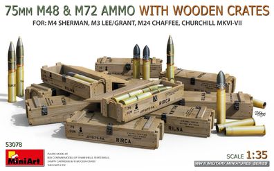 MiniArt M48 & M72 Ammo mit Holtkisten Bausatz 53078 in 1:35 Granaten 6460530780