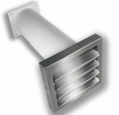 Rundrohr Ø 100mm Teleskop-Mauerkasten 27-55cm Edelstahl Außengitter