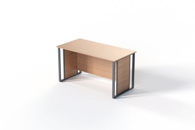 Schreibtisch ohne Schubladen Beige Modern Tisch mit Metallgestell