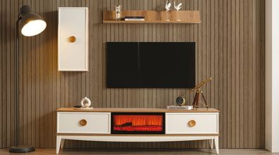 TV Lowboard Wandschrank Wandregal Wohnzimmer modern Kamin