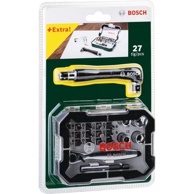 Schrauberbit- und Ratschen-Set, 27-teilig (grün)