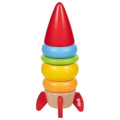 Stapelrakete Sternensprinter - 6-teiliges Holz Stapelspiel für Kinder ab 2 Jahre