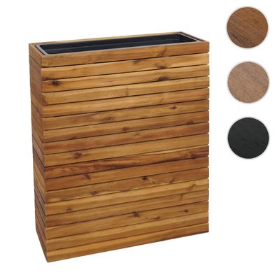 Pflanzkasten HWC-L21, Blumentopf Hochbeet, eckig 77x63x23cm Outdoor Akazie Holz