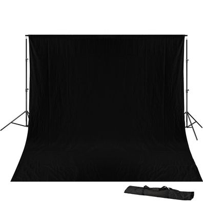 Bresser - F000336 - BR-D23 Hintergrundsystem + Hintergrundstoff 3 x 6m Schwarz