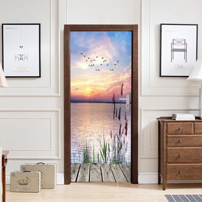 Türtapete 88x200cm See Motiv – Landschaft Türposter Fototapete AstraDesign