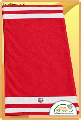 Badetuch FC Bayern München Strandtuch Duschtuch Rot Weiß Logo Gr: 140x70cm NEU