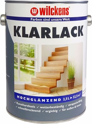 Wilckens 2.5 Liter Klarlack Hochglänzend Farblos Kunstharzbasis Innen und Außen