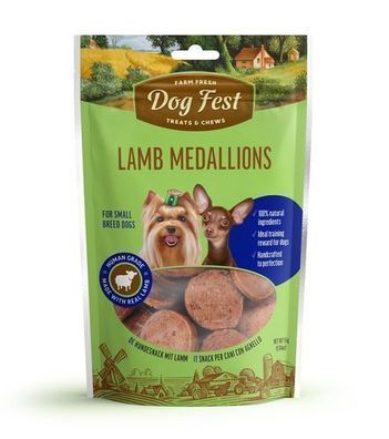 Dog Fest Leckerli für kleine Hunderassen – Lamm-Medallions 55 g