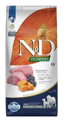 Farmina N&D Pumpkin Dog Adult Medium/Large Lamb & Blueberry 12kg