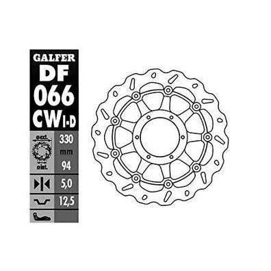 Galfer Scheibe (df066cwd) schwarzwave(kba) Rechts-al