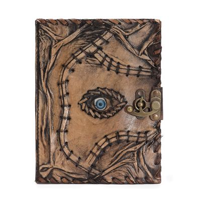 Evil Eye Notizbuch Braun Cognac 160 Seiten Büttenrand Vintage 20x15 cm