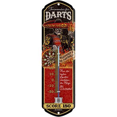 LANOLU Wandthermometer Darts 8x28cm Retro Bar Kneipe Deko Thermometer