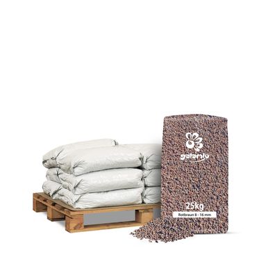 Galamio Lavamulch Rotbraun 8-16 mm 25kg x 12 Sack 300kg Palette Körnung 8 - 16 Farbe