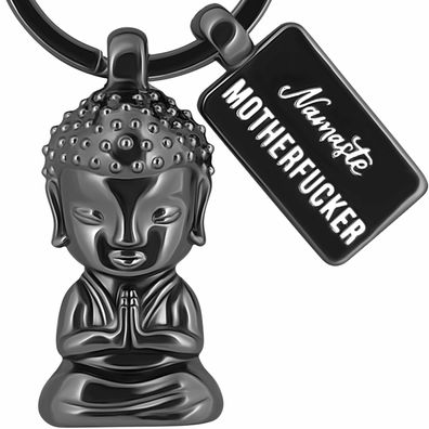 LANOLU Schlüsselanhänger Buddha Chillma - Schwarz