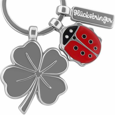 LANOLU Schlüsselanhänger Glücksbringer Glücksi - Silber