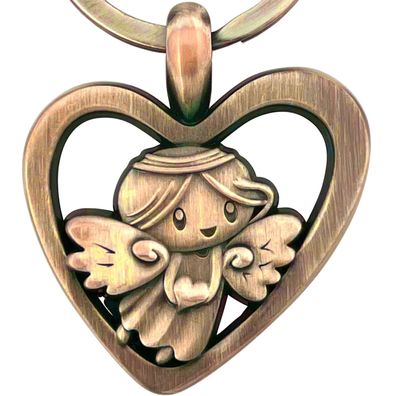 LANOLU Schlüsselanhänger Mia im Herz - Vintage Bronze