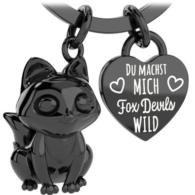 LANOLU Schlüsselanhänger Fuchs "Fuchsi" - Schwarz