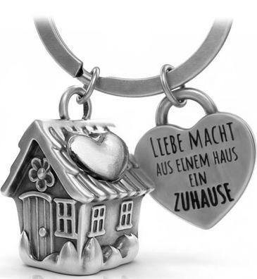 LANOLU Schlüsselanhänger "Mini-Zuhause" - Vintage Silber