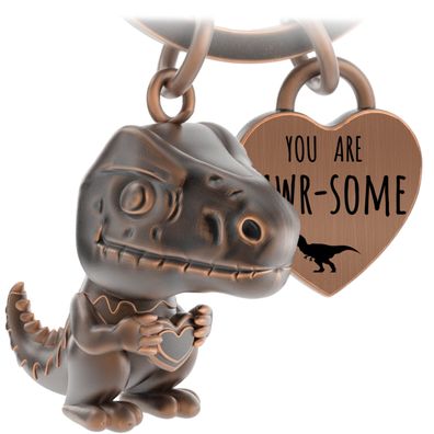 LANOLU Schlüsselanhänger T-Rex "Mini-Rex" - Vintage Kupfer