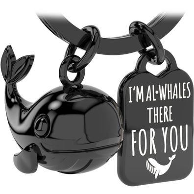 LANOLU Schlüsselanhänger Wal "Alwhales" - Schwarz