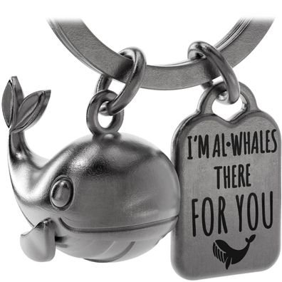 LANOLU Schlüsselanhänger Wal "Alwhales" - Vintage Silber