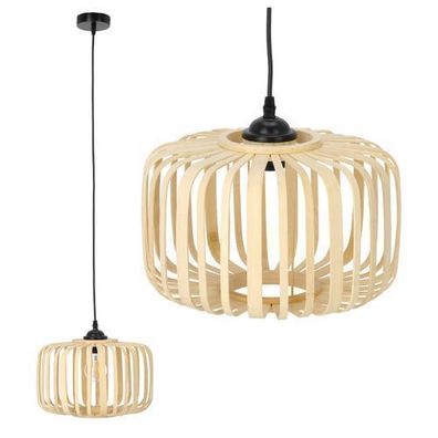 Boho Deckenleuchte Bandigo Hanging Klein Schwarz BAMBUS Pendelleuchte Ø30cm