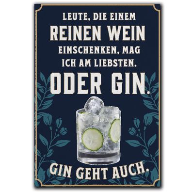 LANOLU Fotomagnet Reinen Wein oder Gin - 8x5,5 cm