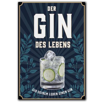 LANOLU Fotomagnet Gib deinem Leben Gin - 8x5,5 cm