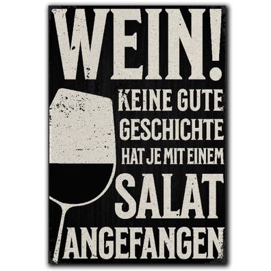 LANOLU Fotomagnet Wein, Salat, Geschichte - 8x5,5 cm