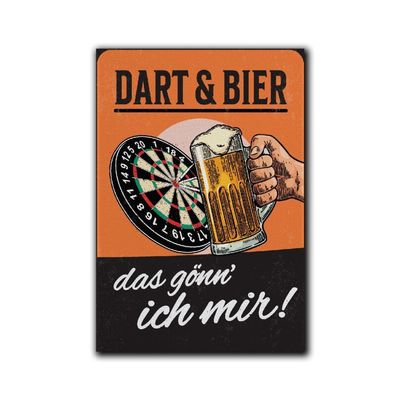 LANOLU Fotomagnet Dart, Bier, gönn ich mir - 8x5,5 cm