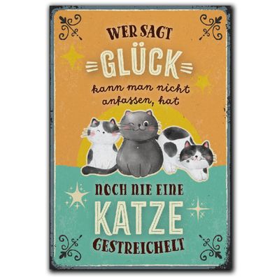LANOLU Fotomagnet Glück, Katze - 8x5,5 cm