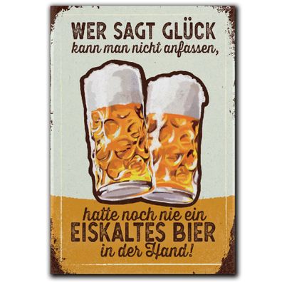 LANOLU Fotomagnet Bier, Glück - 8x5,5 cm