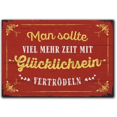 LANOLU Fotomagnet Glücklichsein vertrödeln - 8x5,5 cm